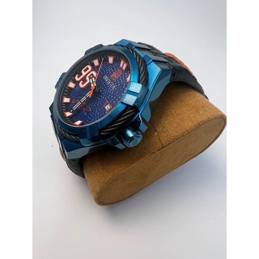 #W007 Invicta Jason Taylor Ltd Ed #28524 95/999 Mens Watch Blue Football Dial